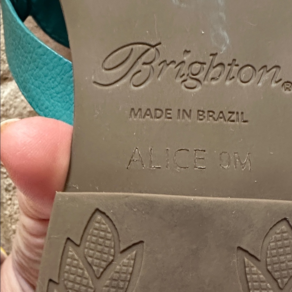 Brighton 9 Alice Women's Turquoise Sandals with Silver Accents - Picture 4 of 6